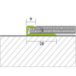 Proface Einschubprofil 28 x 5 mm Alu Silber